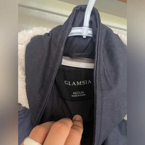 GLAMSIA Navy Blue Parka Jacket / Coat | size medium - Picture 6 of 6